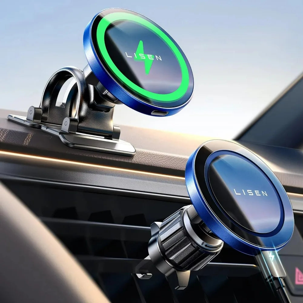LISEN 15W Magnetic Car Mount Charger Wireless