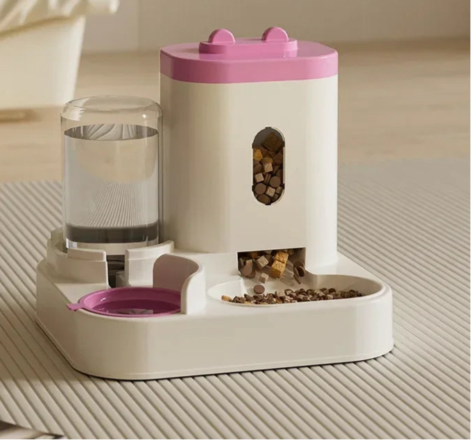 Automatic Feeder|Food Bowl With Water Fountain With Large Capacity Dispenser