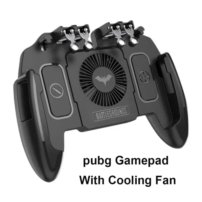 Six Finger For PUBG mobile Phone Game Controller Gamepad Trigger Shooting Gaming Button Cooling Fan Joystick For IOS/Android, PC