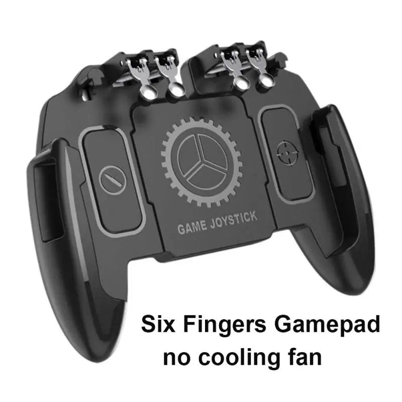 Six Finger For PUBG mobile Phone Game Controller Gamepad Trigger Shooting Gaming Button Cooling Fan Joystick For IOS/Android, PC