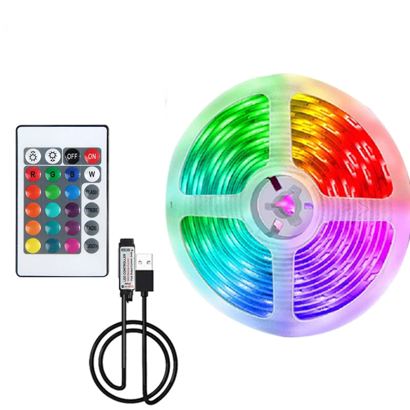 5V LED Strip Light RGB With USB 24Key Infrared Remote Control
