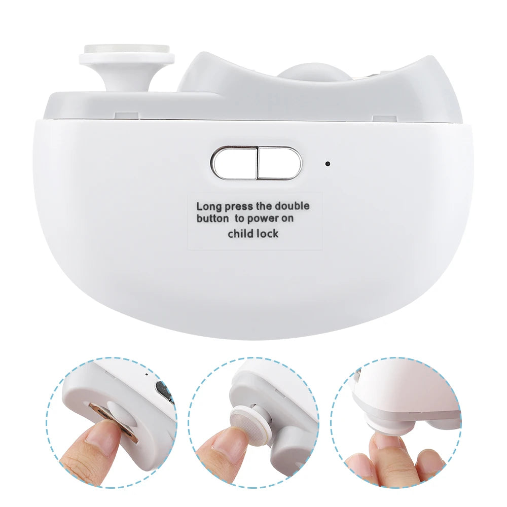 Electric Automatic Nail Clipper With Light Portable Polishing Nail Trimmer