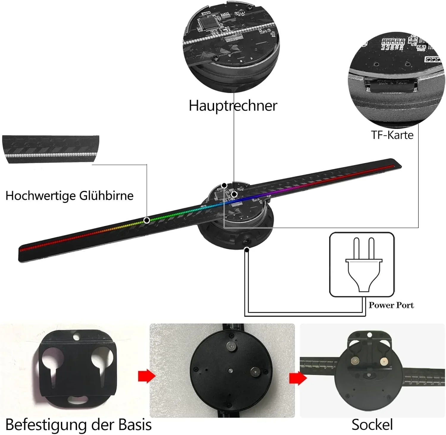 42cm 3D Hologram Fan