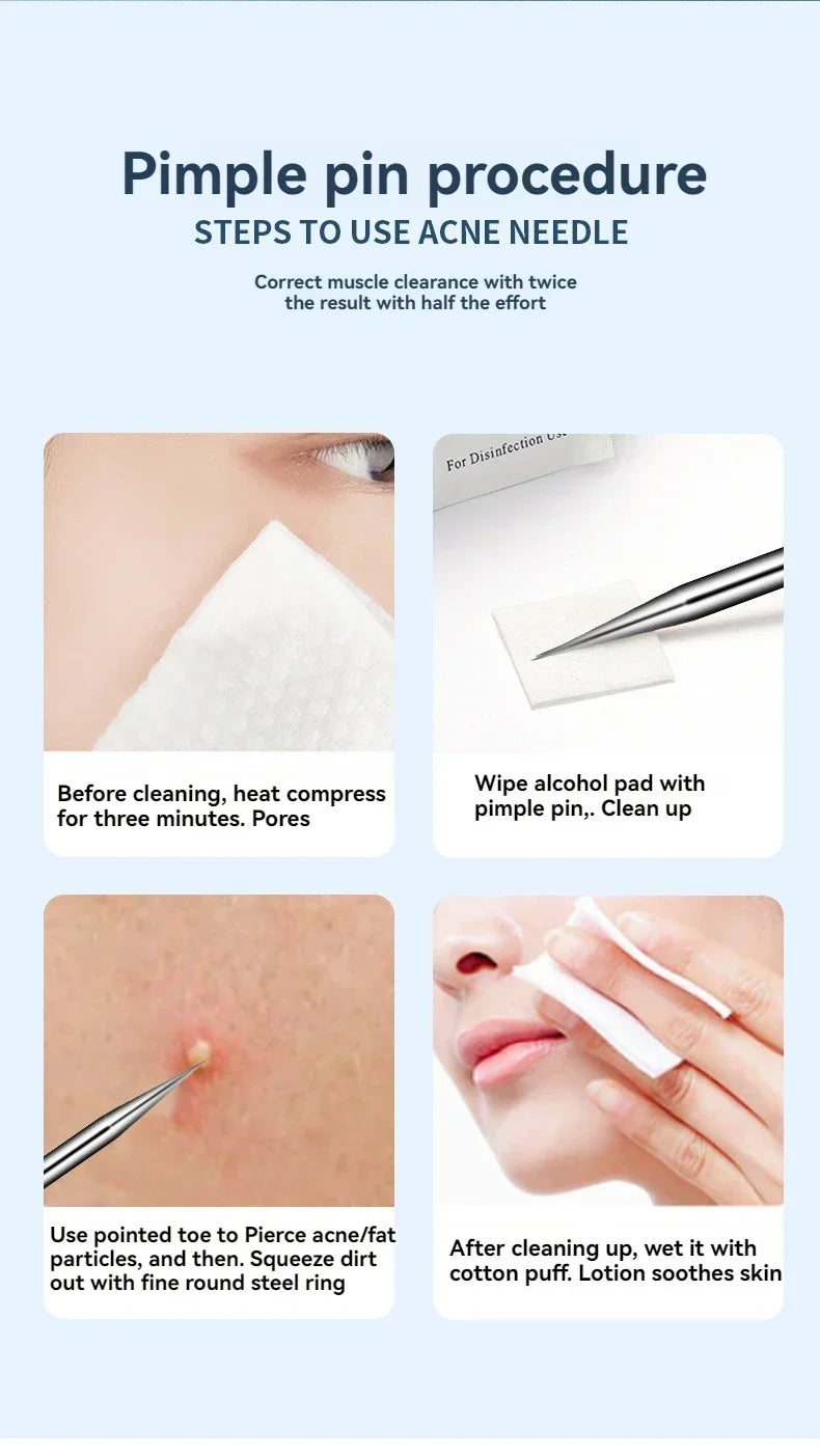 YJYIBEI 11Pcs/Set Acne Needle Blackhead Clip Remover