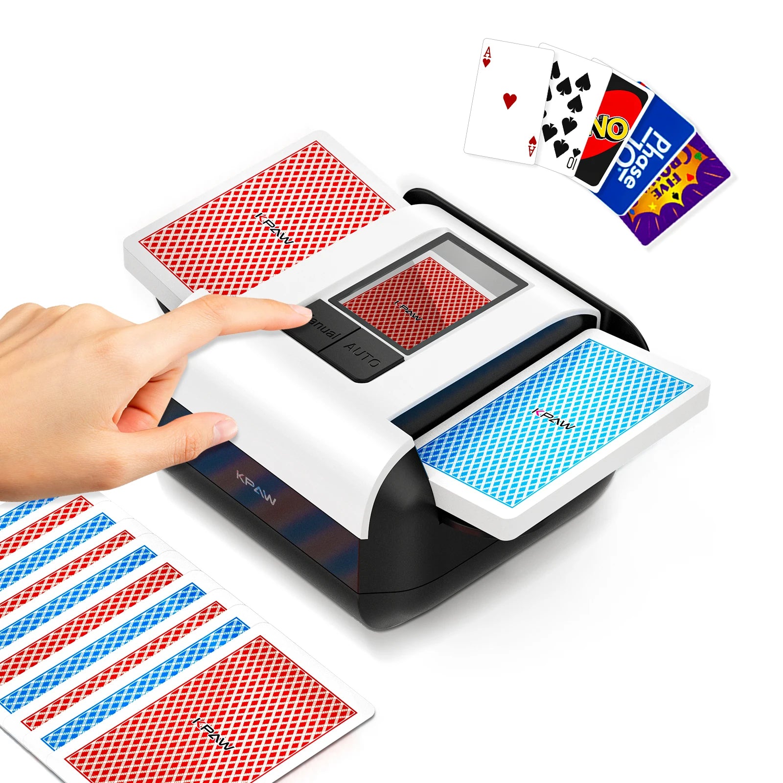 Automatic Card Shuffler 2/1/4/6 Deck - Battery-Operated Electric