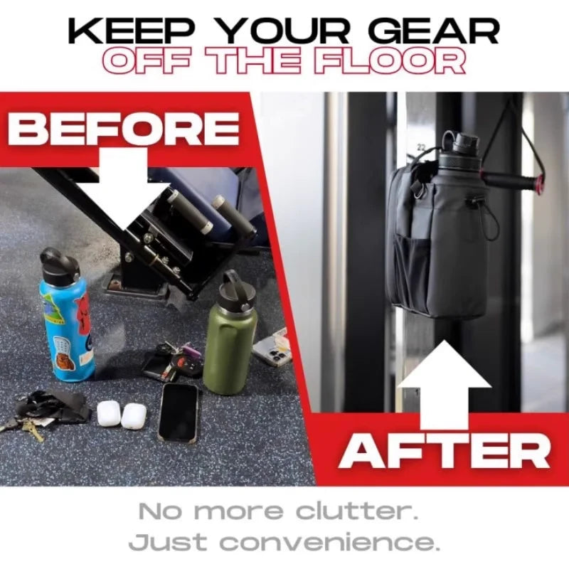 Magnetic Gym Bag | Large Capacity Magnetic Carrier Bag with Phone Pocket and Water Bottle Pouch