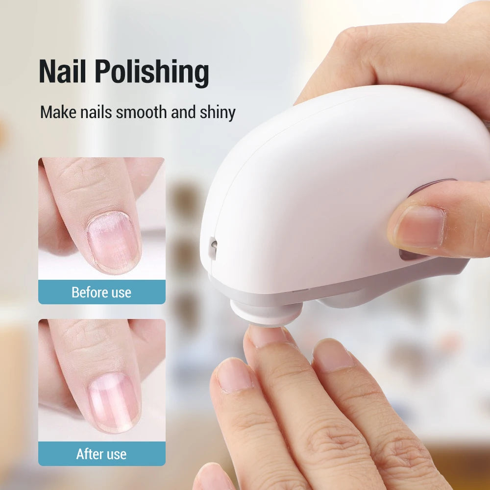 Electric Automatic Nail Clipper With Light Portable Polishing Nail Trimmer