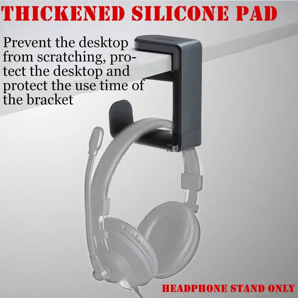 PC Gaming Headphone Stand Headset Hook Holder, Hanger Mount With Adjustable 360° Rotating Arm Clamp, Desk Mount Universal Bag