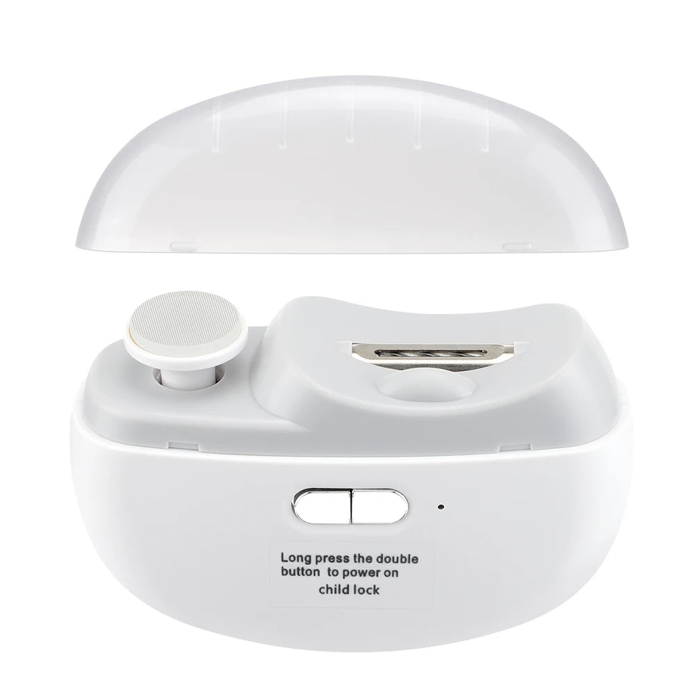 Electric Automatic Nail Clipper With Light Portable Polishing Nail Trimmer