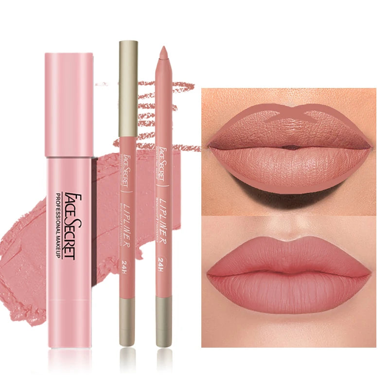 FACESECRET Matte Lipliner & Lipstick Set