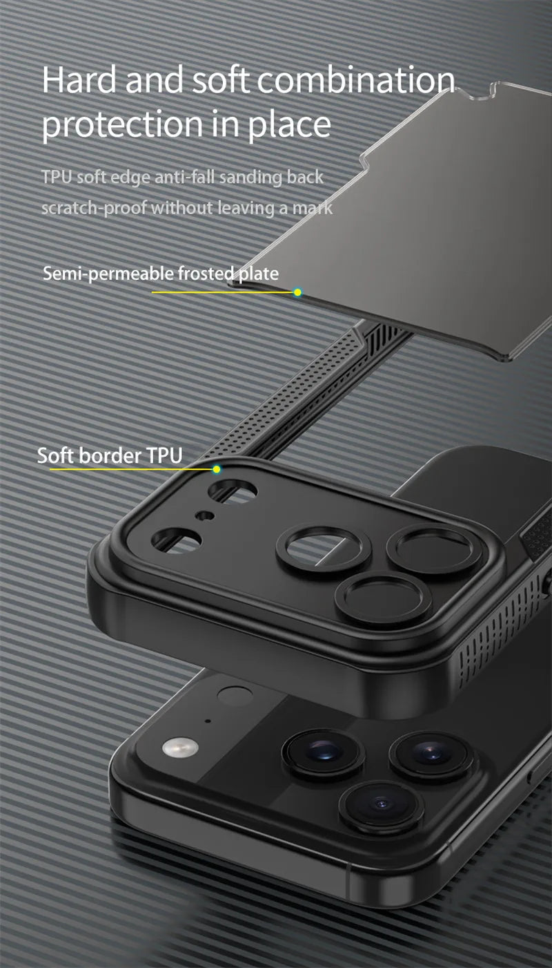 For iPhone 17 Pro Case iPhone 17 Pro Cover TPU Border Durable Matte Bumper Protective Phone Case For iPhone 17 Air Pro Max Funda