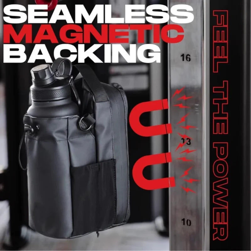 Magnetic Gym Bag | Large Capacity Magnetic Carrier Bag with Phone Pocket and Water Bottle Pouch