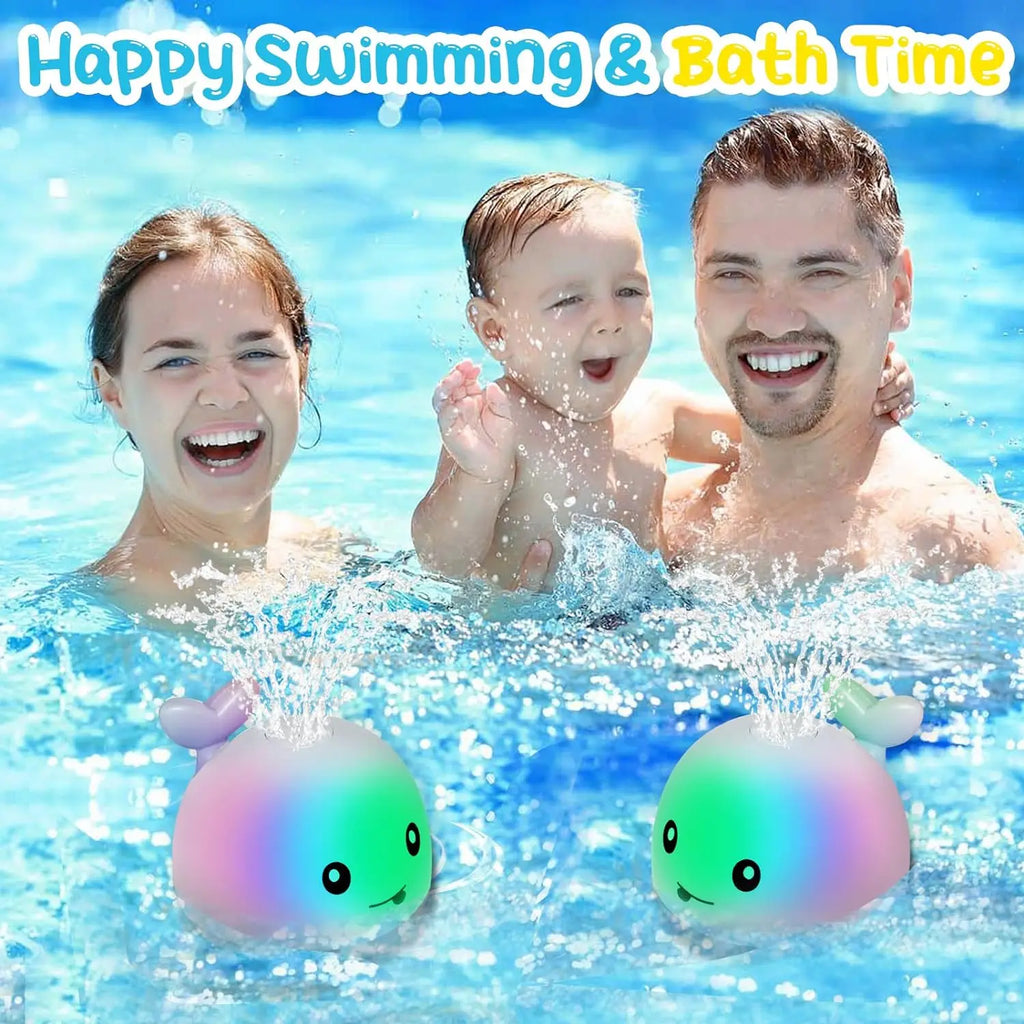 Baby Bath Toys - Light Up Whale Automatic Bathroom Toy Sprinkler