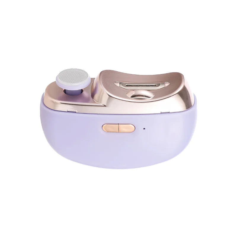 Electric Automatic Nail Clipper With Light Portable Polishing Nail Trimmer