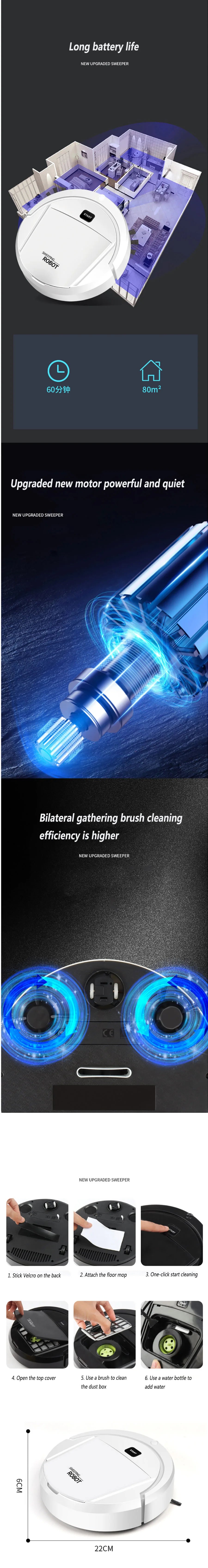 Automatic Robot Vacuum Cleaner - Smart Sweeping Dry Wet Cleaning Machine