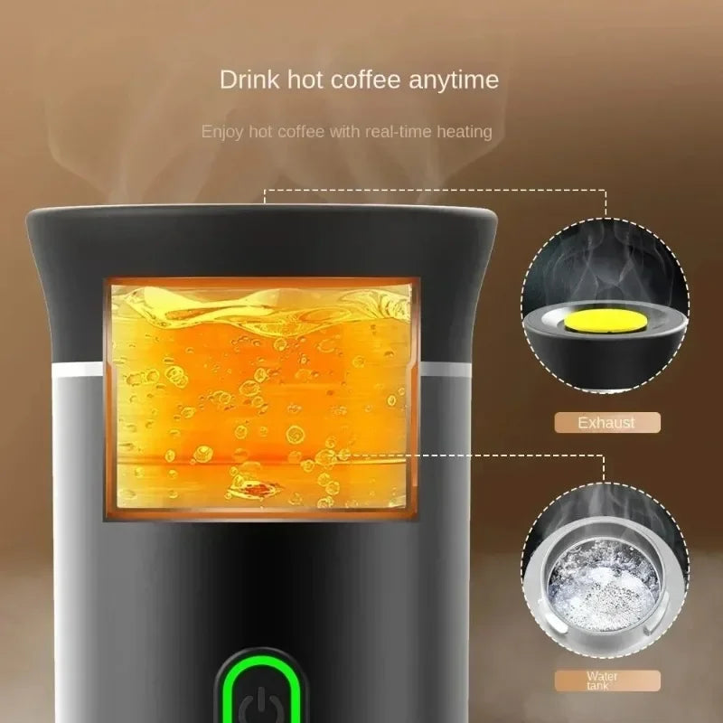 Portable Wireless Electric Espresso Coffee Maker | 3-in-1 Capsule Powder Coffee Maker