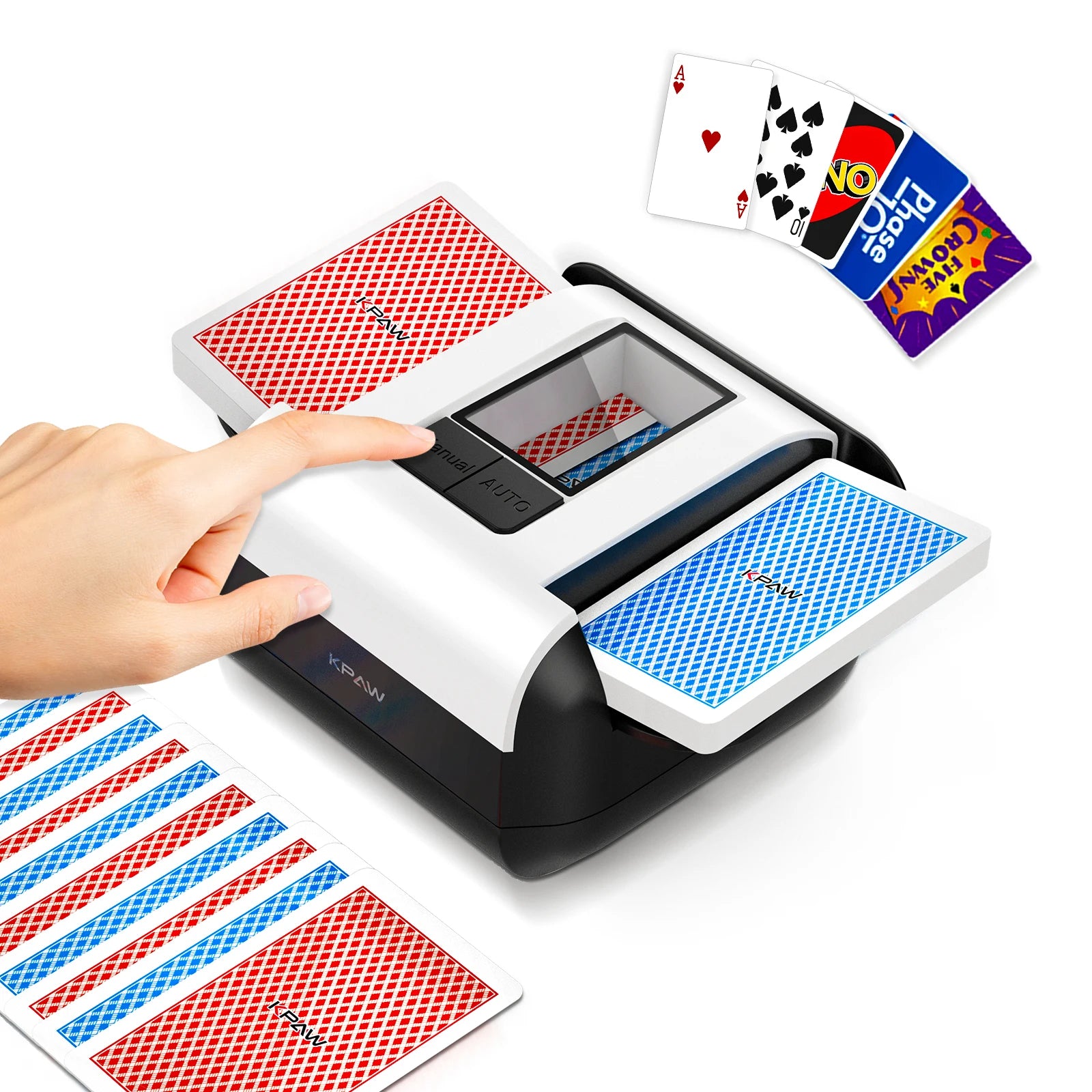 Automatic Card Shuffler 2/1/4/6 Deck - Battery-Operated Electric