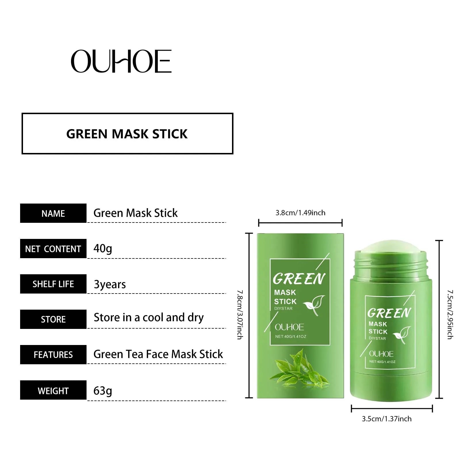 EELHOE Green Tea Solid Cleansing Mask