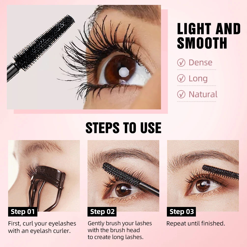 QIBEST Silk Fiber Black Waterproof Mascara