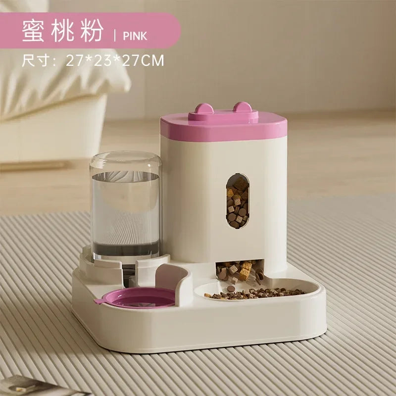 Automatic Feeder|Food Bowl With Water Fountain With Large Capacity Dispenser
