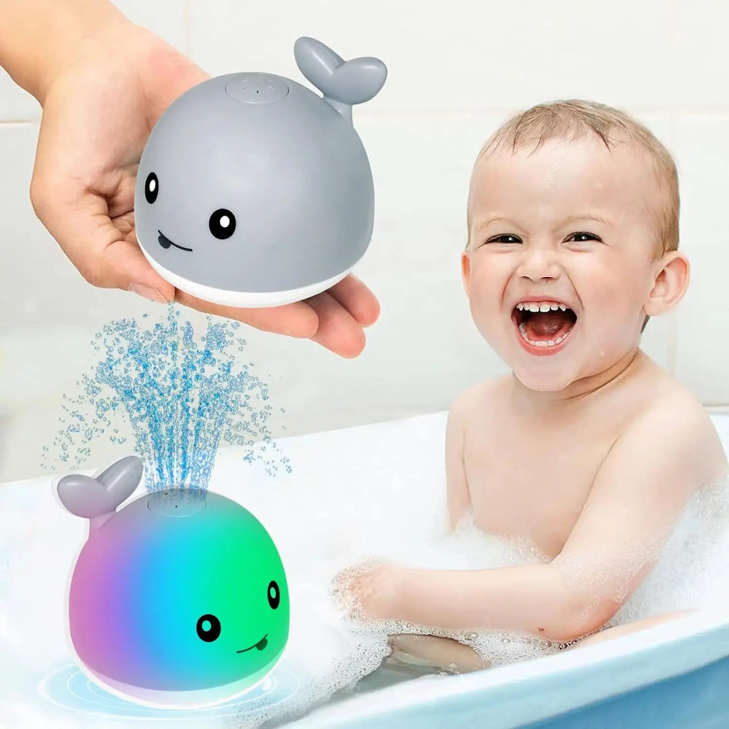 Baby Bath Toys - Light Up Whale Automatic Bathroom Toy Sprinkler