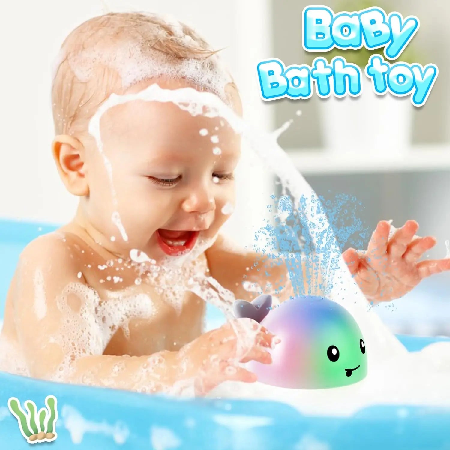 Baby Bath Toys - Light Up Whale Automatic Bathroom Toy Sprinkler