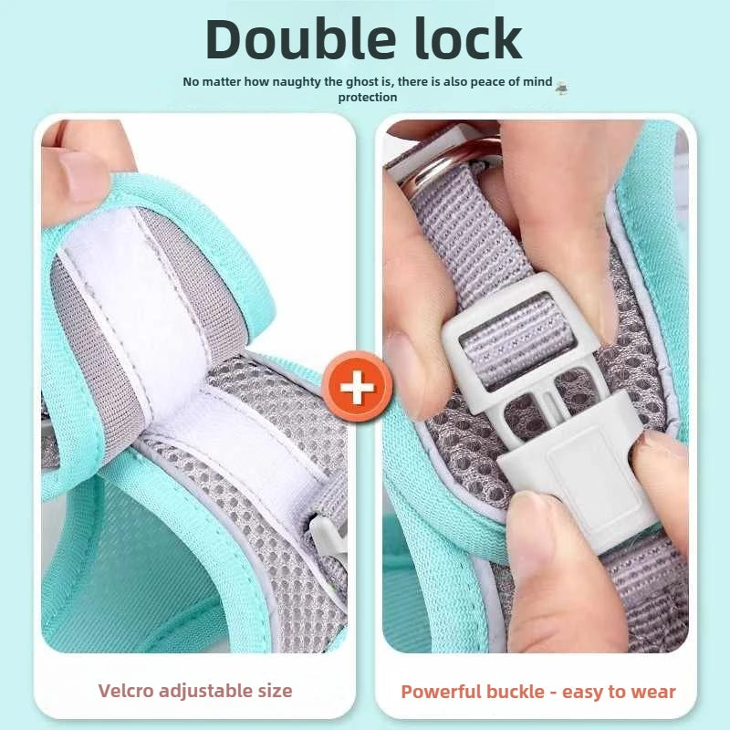 Adjustable Cat Collar and Leash Set - Comfortable Vest