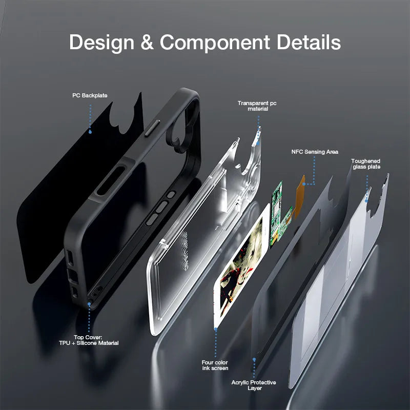 NFC Function Smart Phone Case For iphone 15/16/13/Pro/Pro Max |Wireless Transmission Screen Projection Phone Case