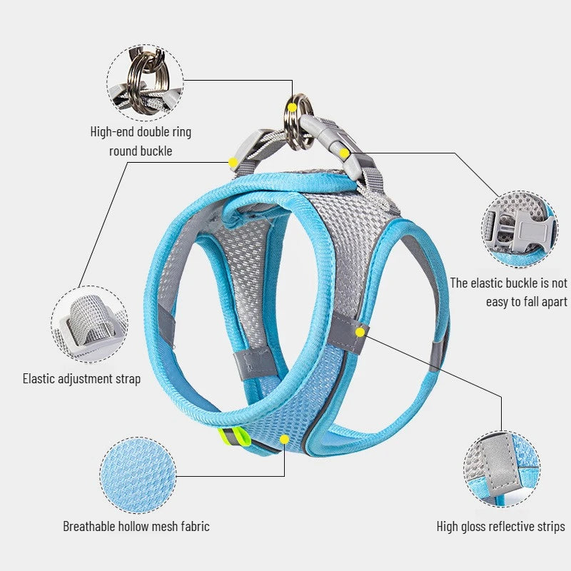 Adjustable Cat Collar and Leash Set - Comfortable Vest