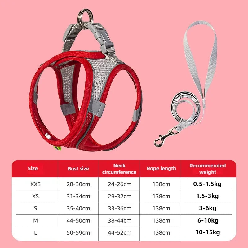 Adjustable Cat Collar and Leash Set - Comfortable Vest