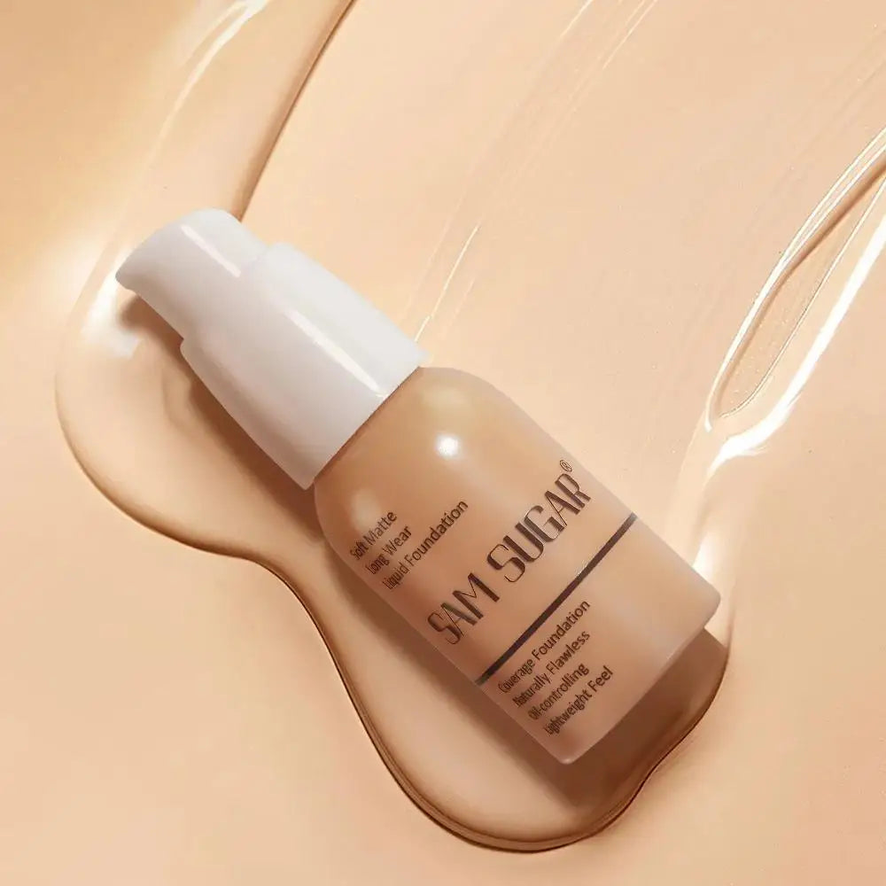 SAM Makeup Base Set With Primer, Matte Foundation & Loose Powder Puff