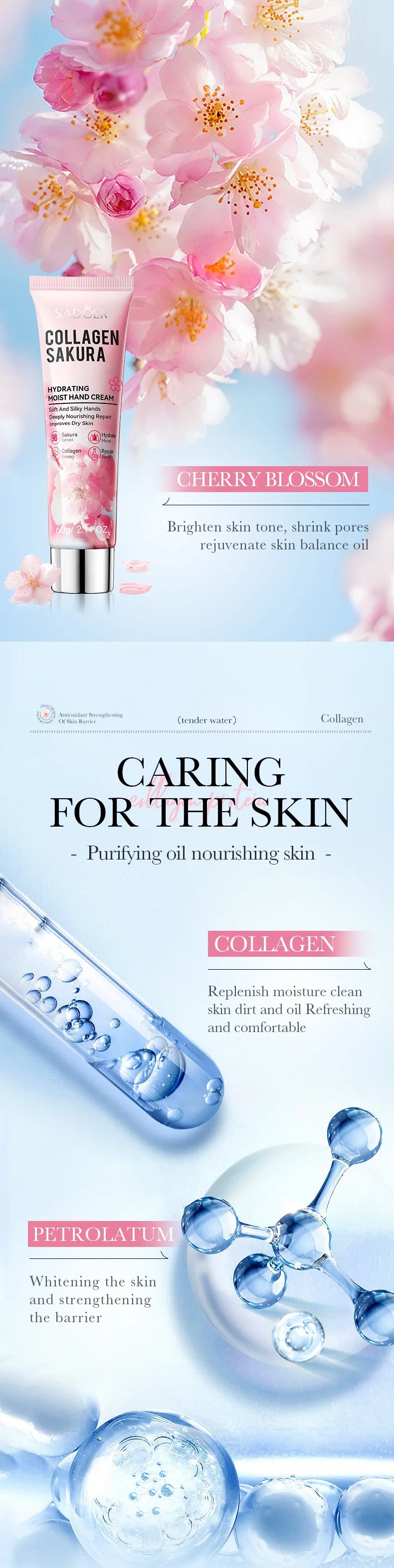 SADOER Sakura Collagen Hand Cream 60G