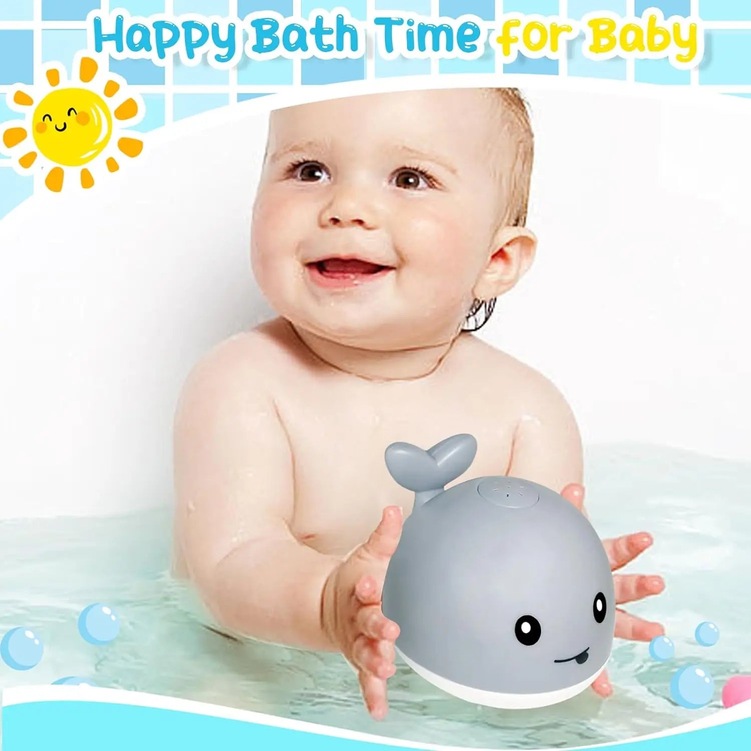 Baby Bath Toys - Light Up Whale Automatic Bathroom Toy Sprinkler