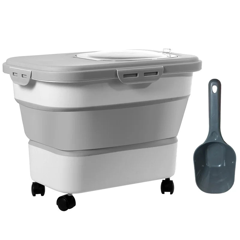 Collapsible Food Storage Container with Sealing Lid