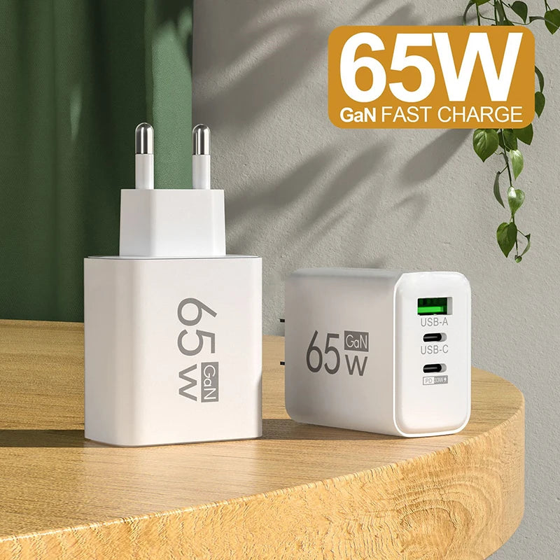 1pc 65W USB Type-C PD Fast Charging Phone Charger For Iphone/ Xiaomi/Table - Travel Power Adapter