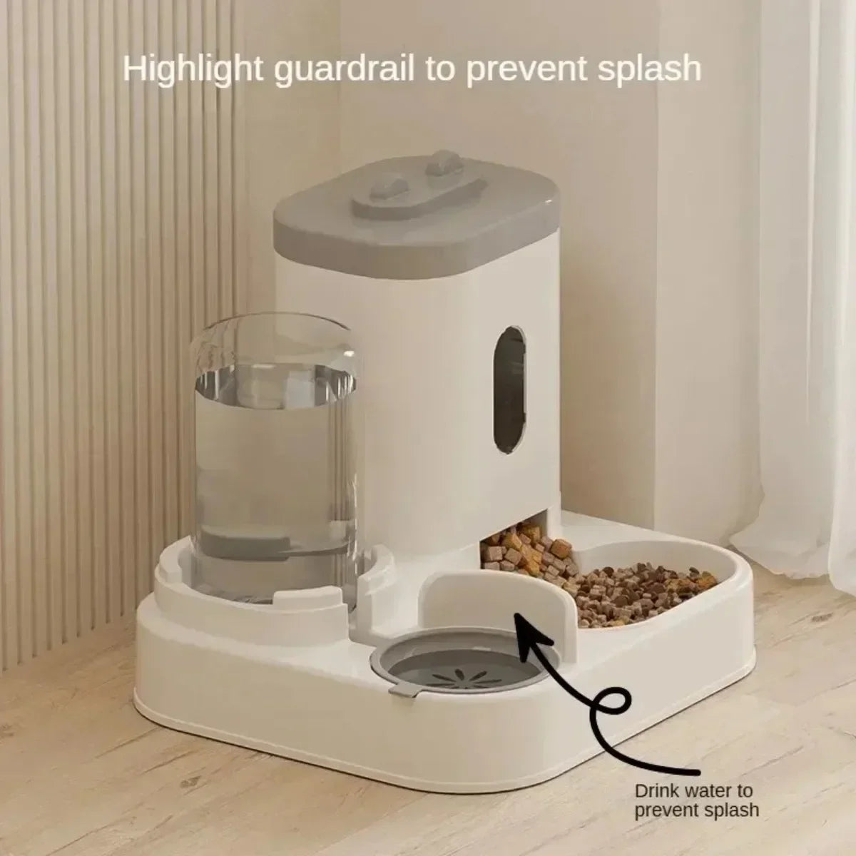 Automatic Feeder|Food Bowl With Water Fountain With Large Capacity Dispenser