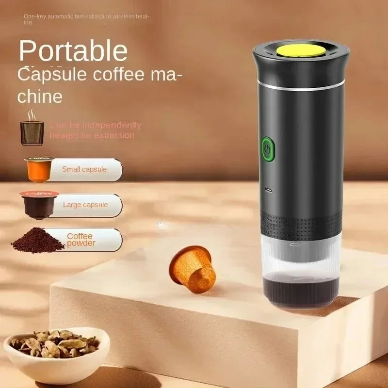 Portable Wireless Electric Espresso Coffee Maker | 3-in-1 Capsule Powder Coffee Maker