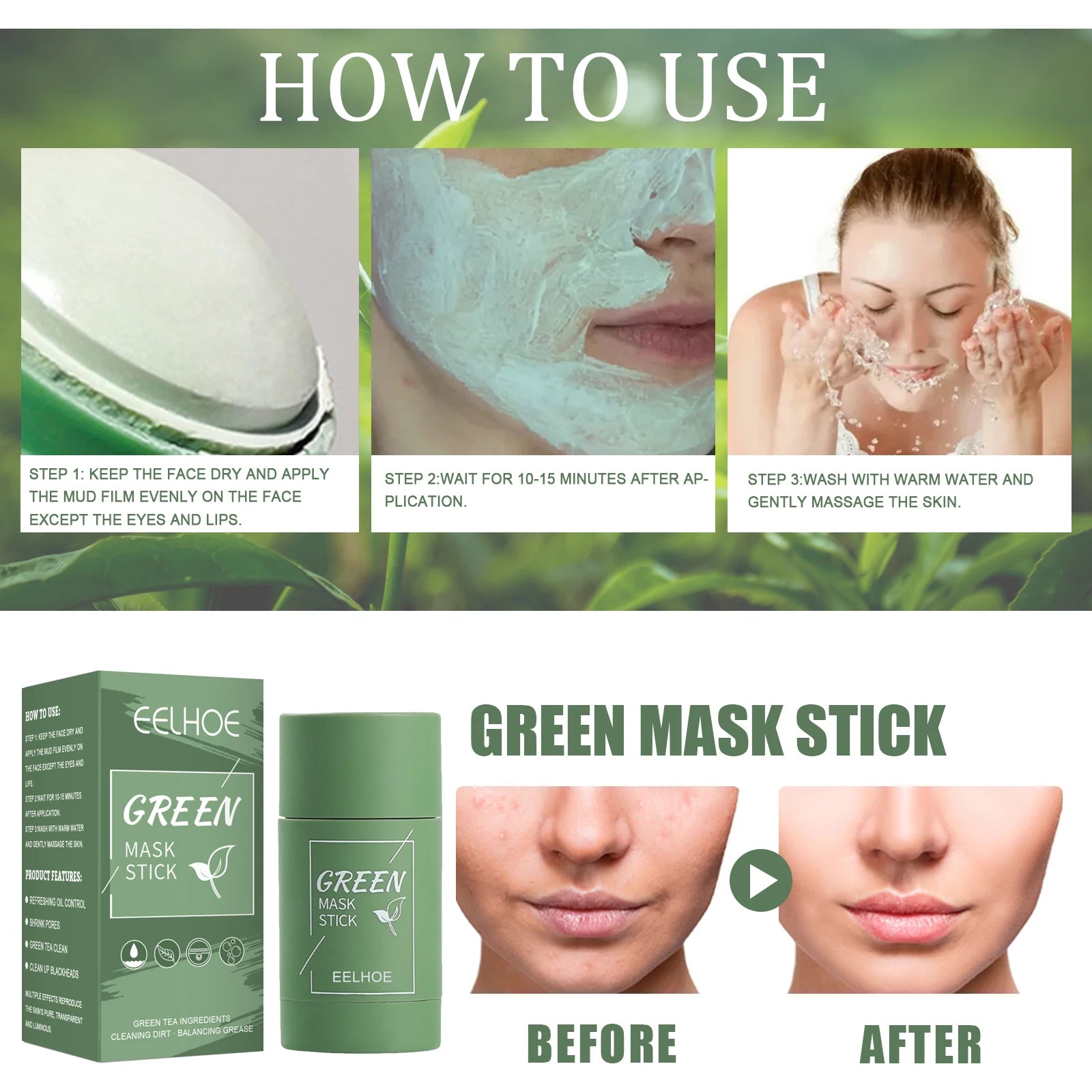EELHOE Green Tea Solid Cleansing Mask