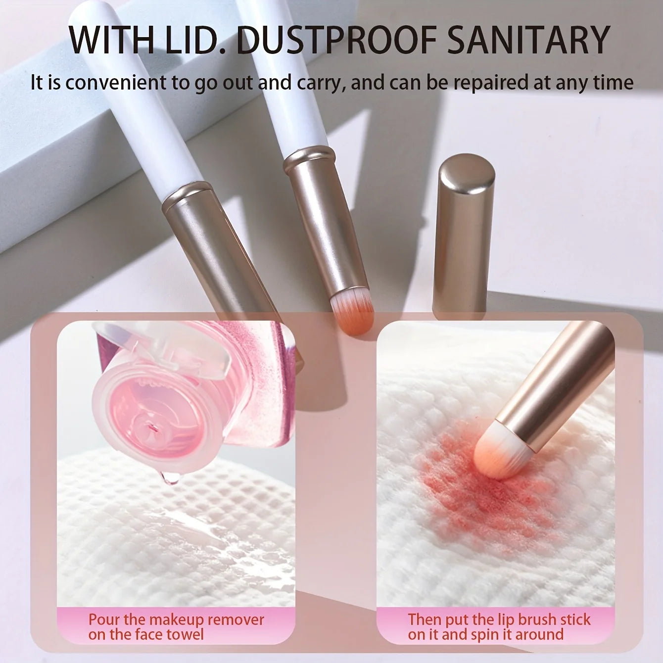 YMOLGA Lip/Concealer/Lip Gloss Brush With Cover