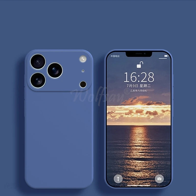For iPhone 17 Pro Case Liquid Silicone Plain Rubber TPU Case For iPhone 17 Pro Cover Protector For iPhone 17 Air Pro Max Case
