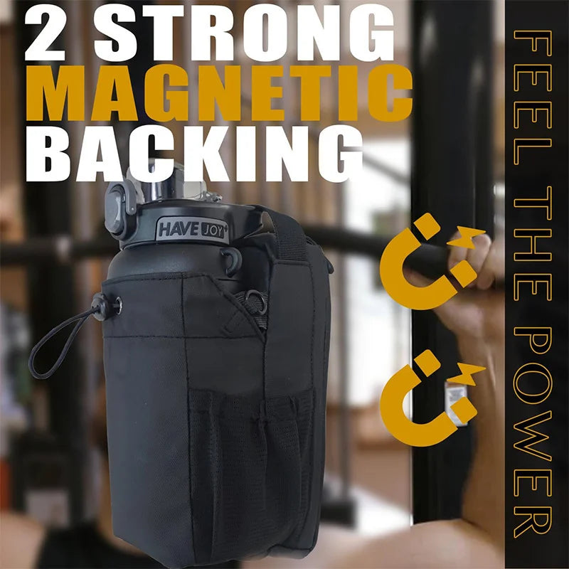 Magnetic Gym Bag | Large Capacity Magnetic Carrier Bag with Phone Pocket and Water Bottle Pouch